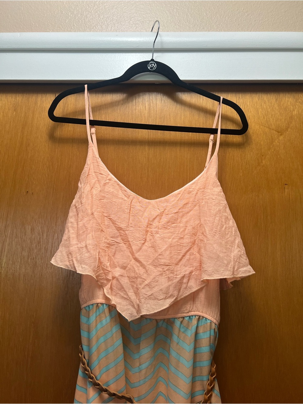 Peach Ruffle Maxi Dress - Women